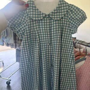 Blue Gingham Button-Up Dress
